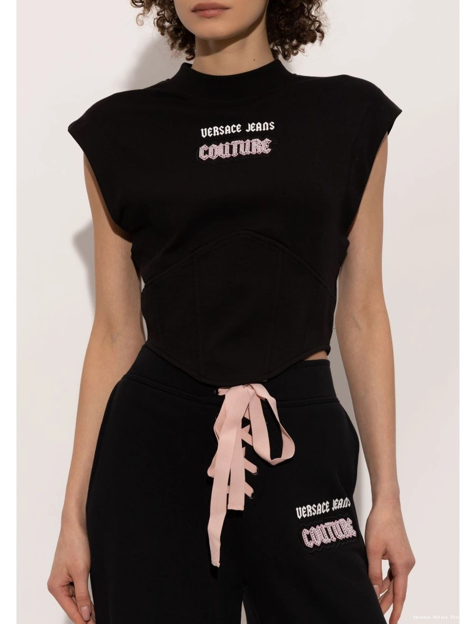Cheap Women top Couture sleeveless Jeans Versace 0404
